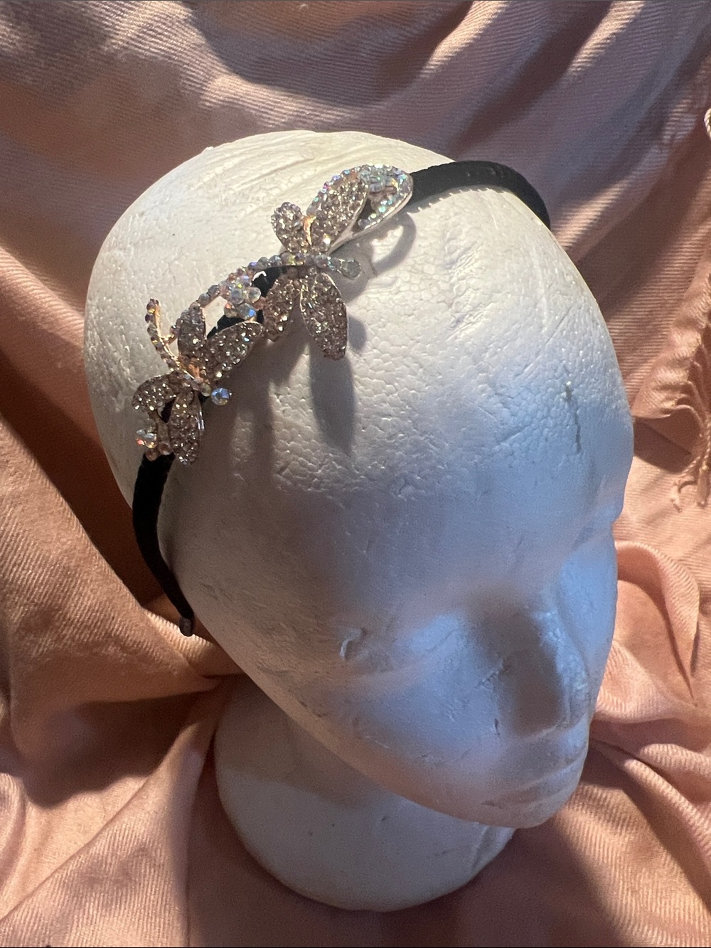 Crystal Butterfly Headband - Black
